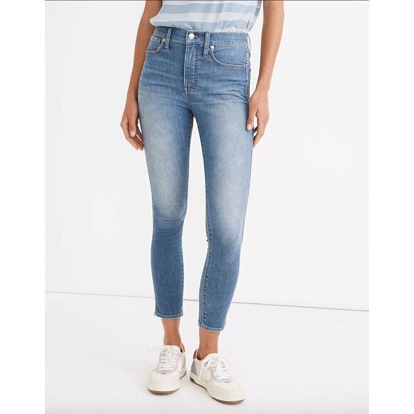 Madewell 10" High Rise Cropped Jeans Welling Wash Blue Womens Size 27 - Picture 2 of 13